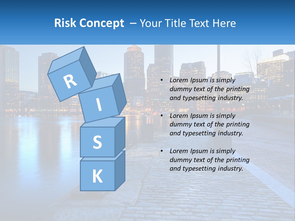 A Picture Of A City At Night With The Name Of The City PowerPoint Template