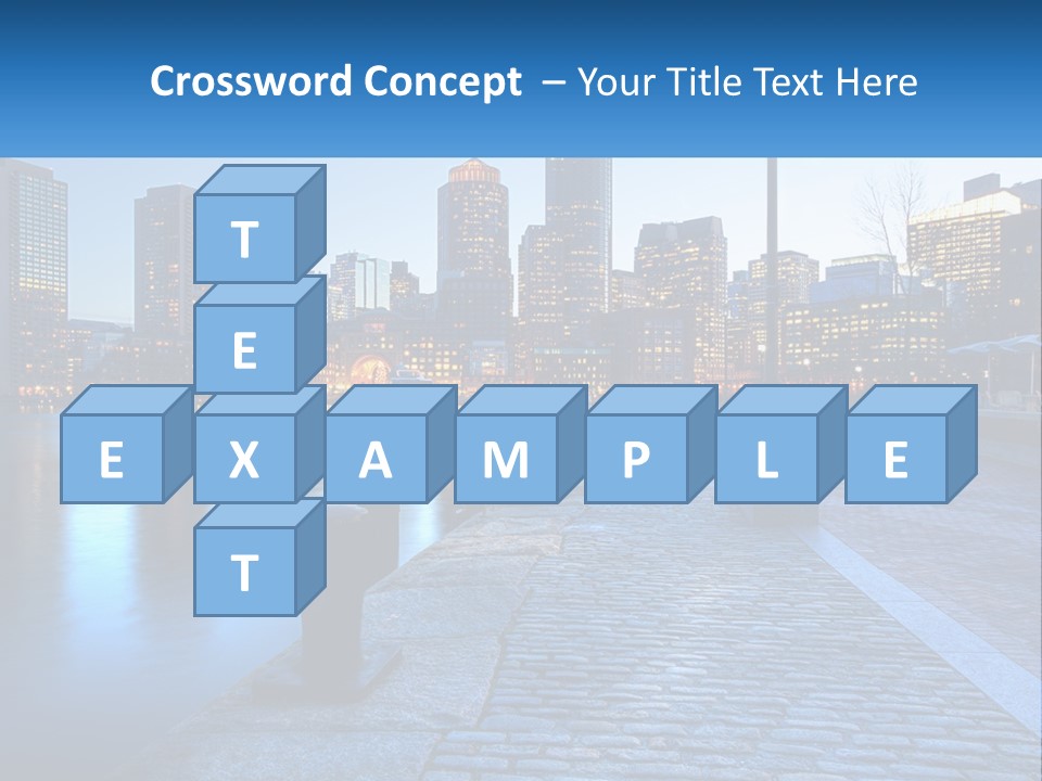 A Picture Of A City At Night With The Name Of The City PowerPoint Template