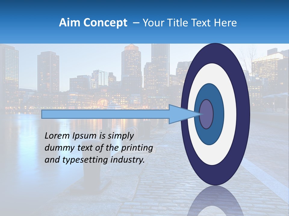 A Picture Of A City At Night With The Name Of The City PowerPoint Template