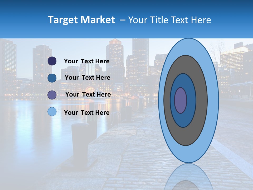 A Picture Of A City At Night With The Name Of The City PowerPoint Template