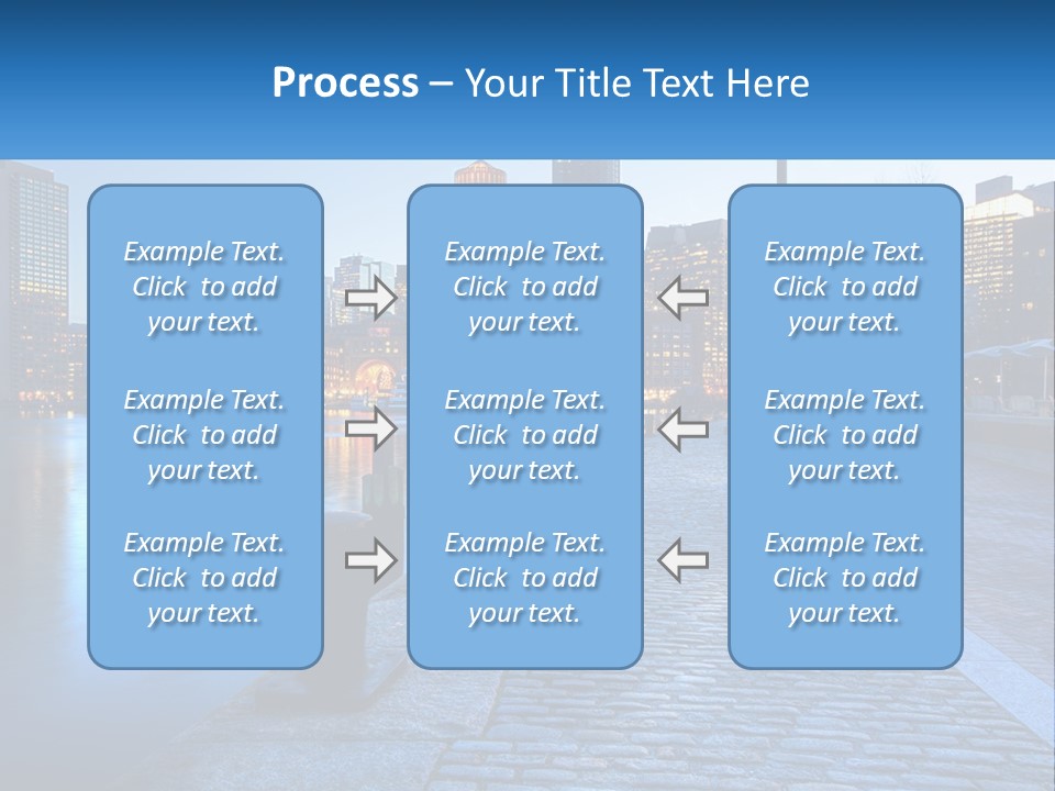 A Picture Of A City At Night With The Name Of The City PowerPoint Template