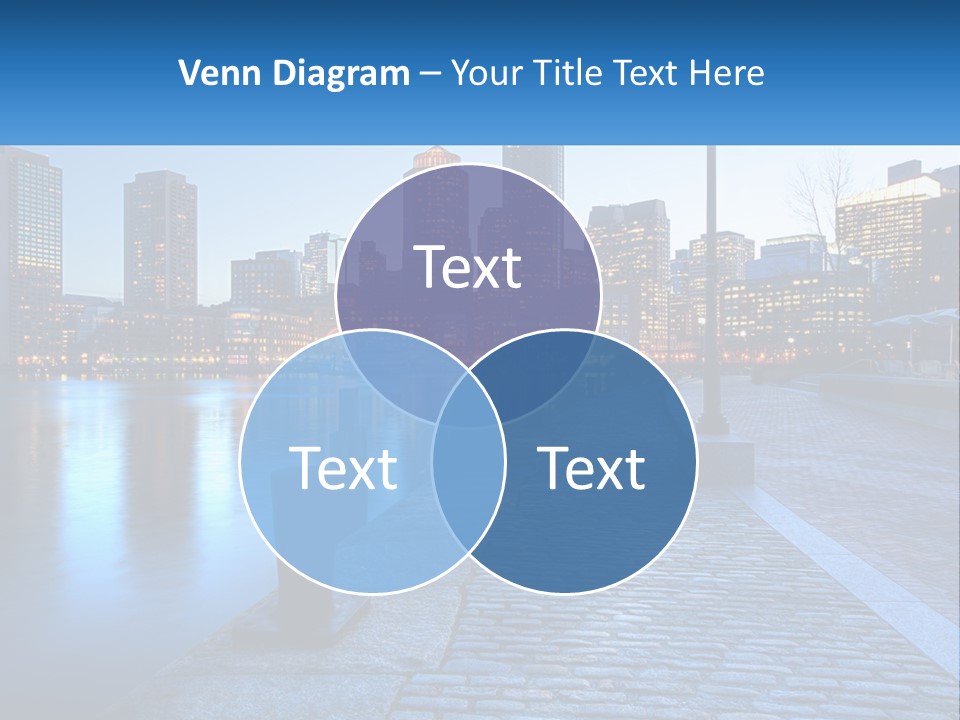 A Picture Of A City At Night With The Name Of The City PowerPoint Template