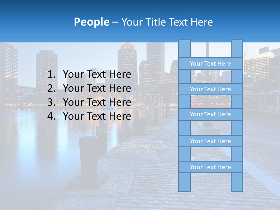 A Picture Of A City At Night With The Name Of The City PowerPoint Template