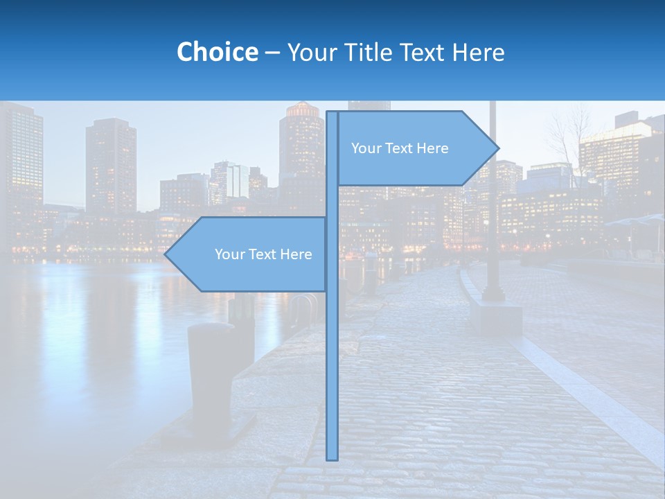 A Picture Of A City At Night With The Name Of The City PowerPoint Template