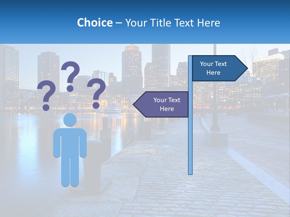 A Picture Of A City At Night With The Name Of The City PowerPoint Template