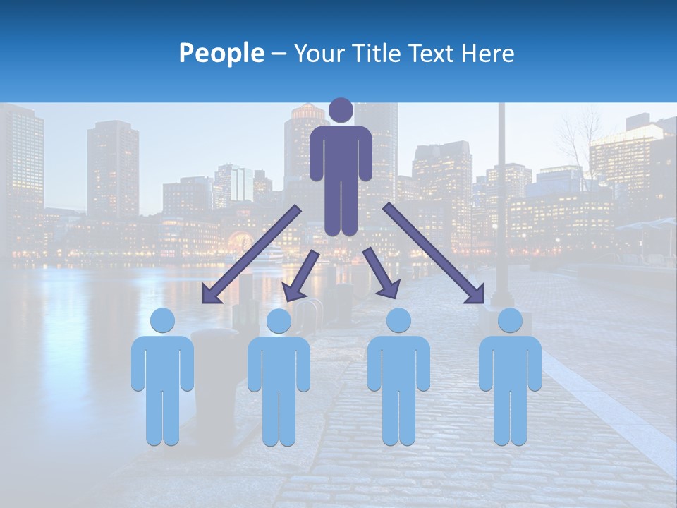 A Picture Of A City At Night With The Name Of The City PowerPoint Template