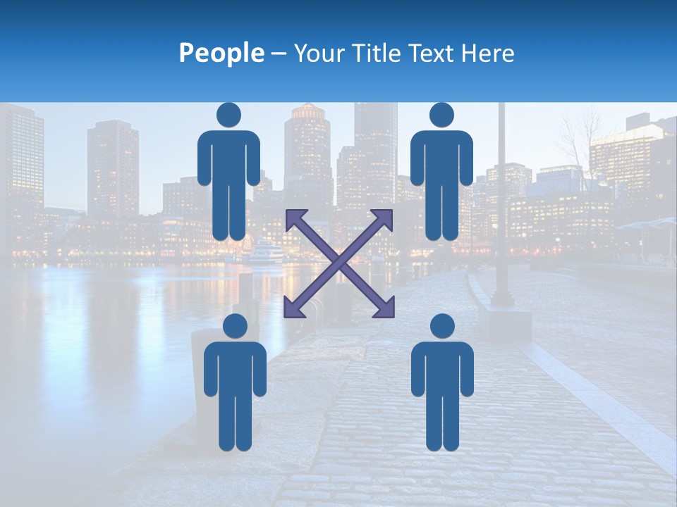 A Picture Of A City At Night With The Name Of The City PowerPoint Template