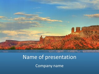 A Scenic View Of A Mountain Range With A Blue Sky In The Background PowerPoint Template