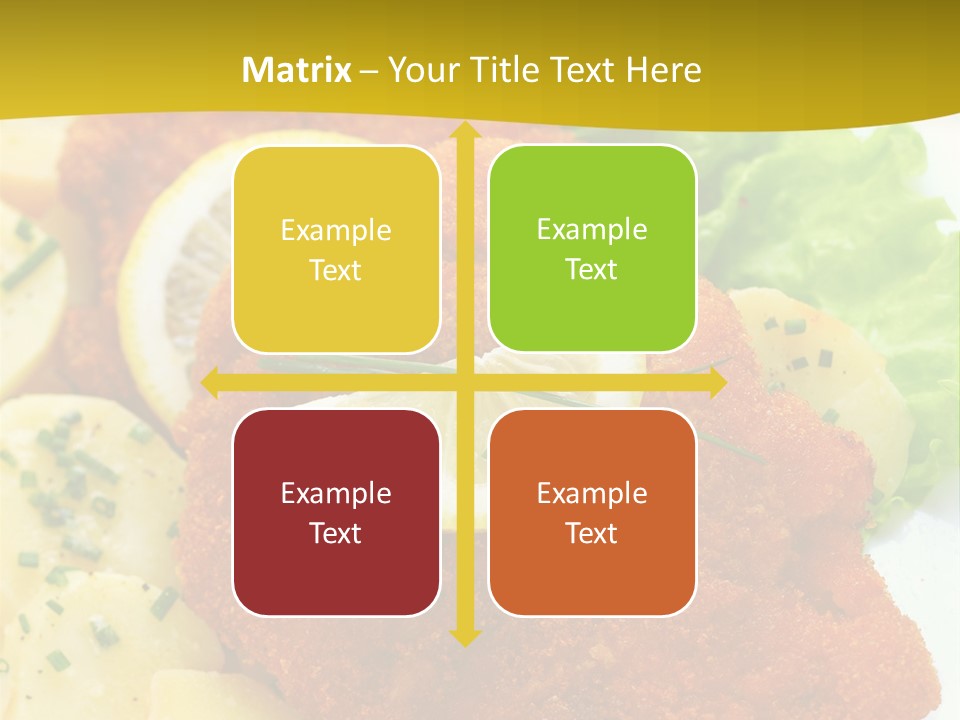 A Plate Of Food With Lemons And Lettuce On It PowerPoint Template