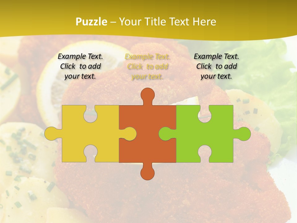 A Plate Of Food With Lemons And Lettuce On It PowerPoint Template