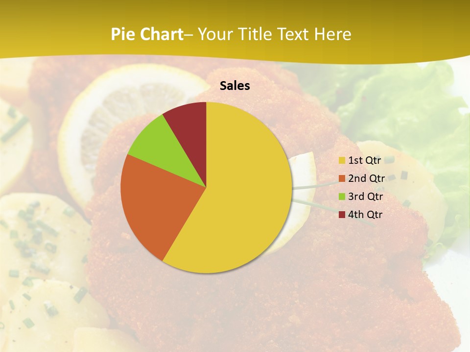 A Plate Of Food With Lemons And Lettuce On It PowerPoint Template