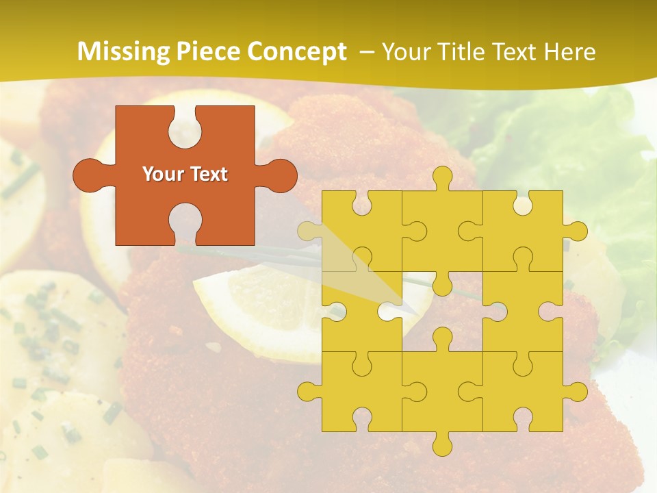 A Plate Of Food With Lemons And Lettuce On It PowerPoint Template