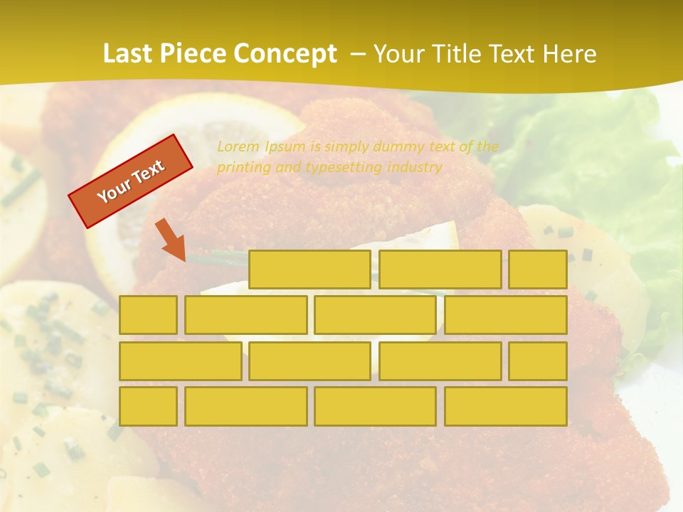 A Plate Of Food With Lemons And Lettuce On It PowerPoint Template