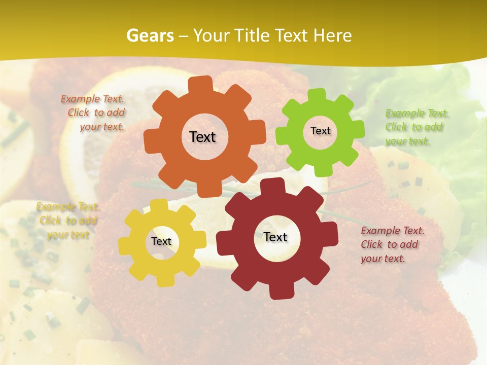 A Plate Of Food With Lemons And Lettuce On It PowerPoint Template