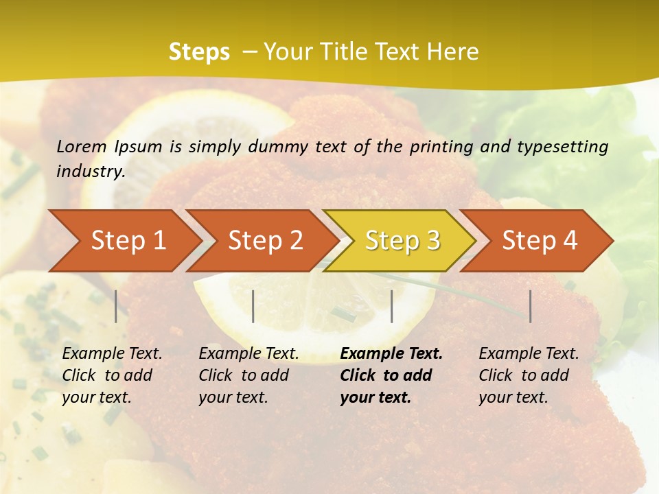 A Plate Of Food With Lemons And Lettuce On It PowerPoint Template
