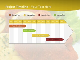 A Plate Of Food With Lemons And Lettuce On It PowerPoint Template