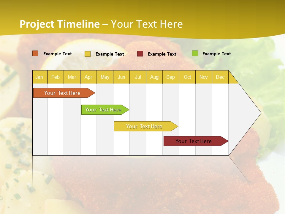 A Plate Of Food With Lemons And Lettuce On It PowerPoint Template