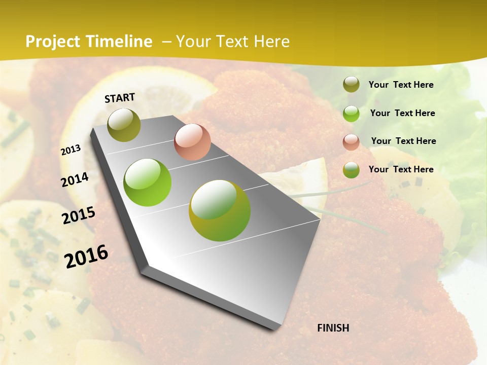 A Plate Of Food With Lemons And Lettuce On It PowerPoint Template