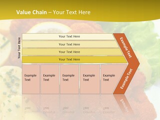 A Plate Of Food With Lemons And Lettuce On It PowerPoint Template