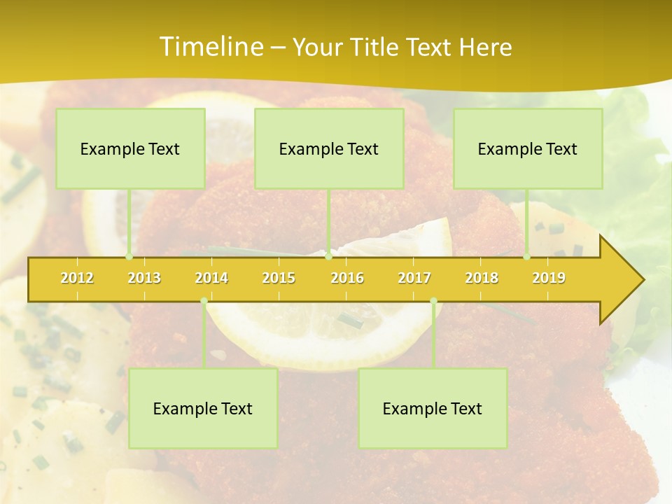 A Plate Of Food With Lemons And Lettuce On It PowerPoint Template