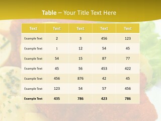 A Plate Of Food With Lemons And Lettuce On It PowerPoint Template