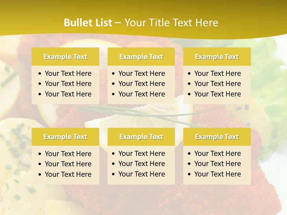 A Plate Of Food With Lemons And Lettuce On It PowerPoint Template