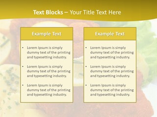 A Plate Of Food With Lemons And Lettuce On It PowerPoint Template