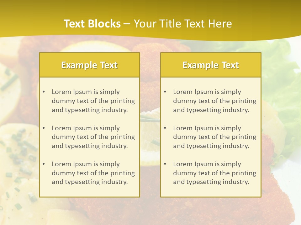 A Plate Of Food With Lemons And Lettuce On It PowerPoint Template