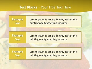 A Plate Of Food With Lemons And Lettuce On It PowerPoint Template