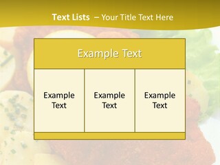 A Plate Of Food With Lemons And Lettuce On It PowerPoint Template