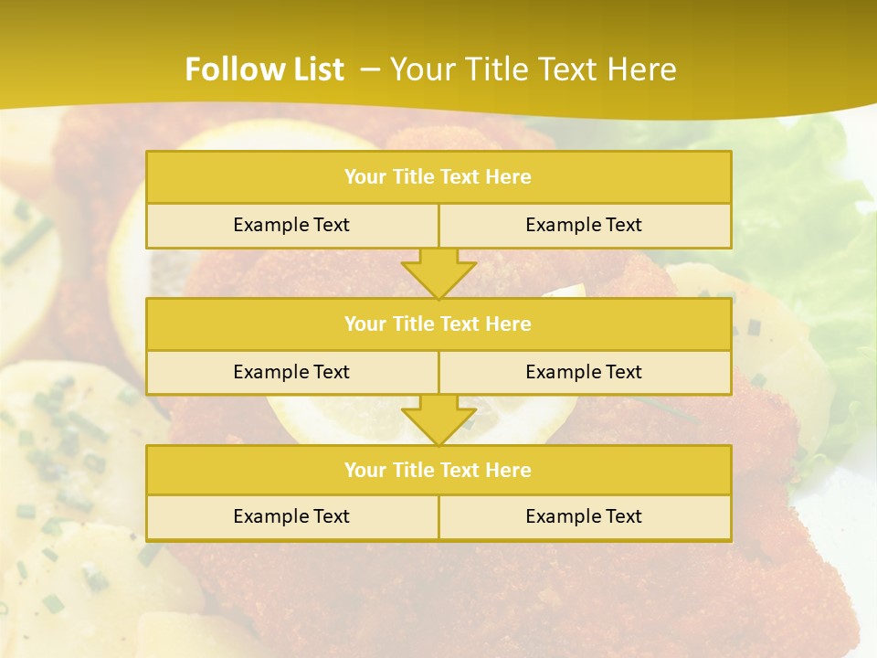A Plate Of Food With Lemons And Lettuce On It PowerPoint Template