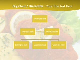 A Plate Of Food With Lemons And Lettuce On It PowerPoint Template