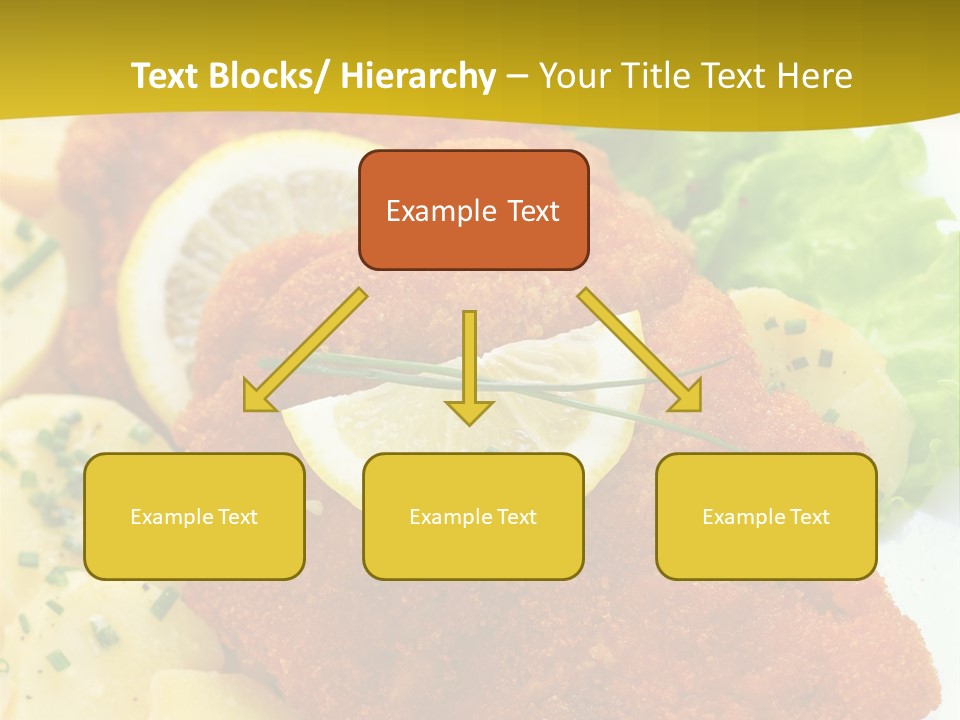 A Plate Of Food With Lemons And Lettuce On It PowerPoint Template