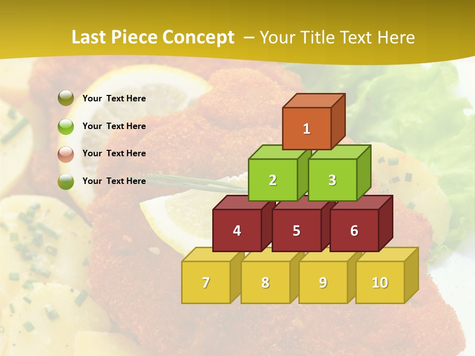 A Plate Of Food With Lemons And Lettuce On It PowerPoint Template