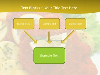 A Plate Of Food With Lemons And Lettuce On It PowerPoint Template