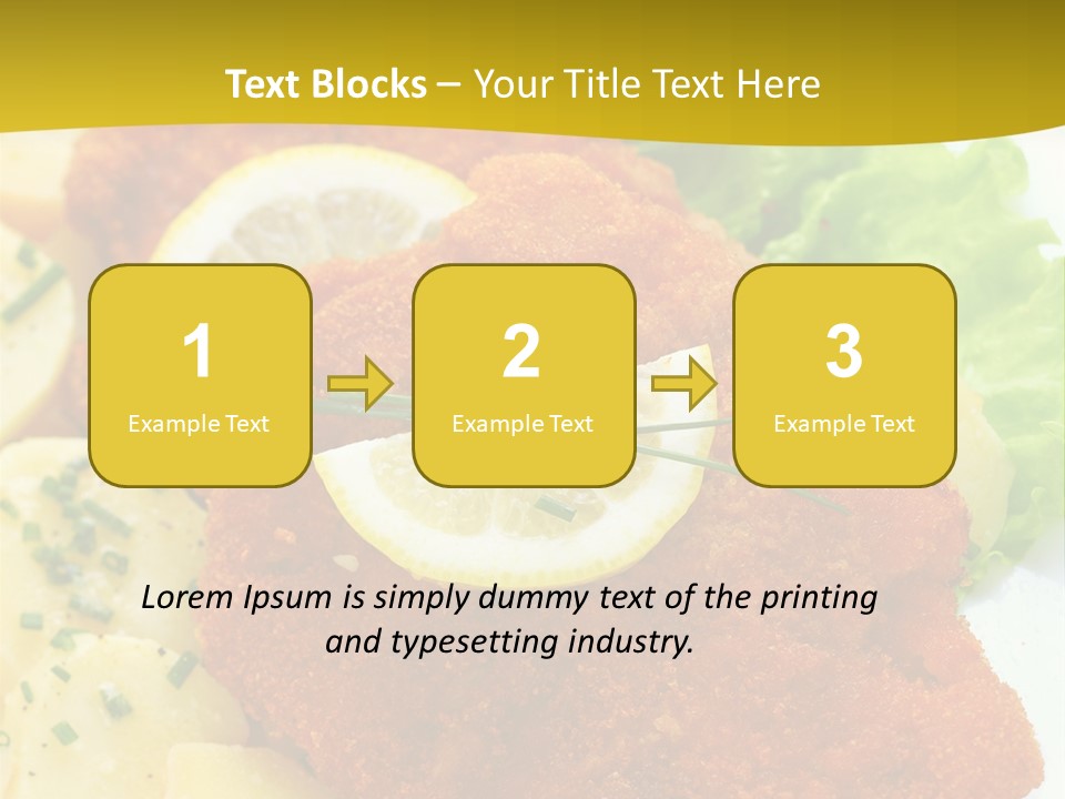 A Plate Of Food With Lemons And Lettuce On It PowerPoint Template