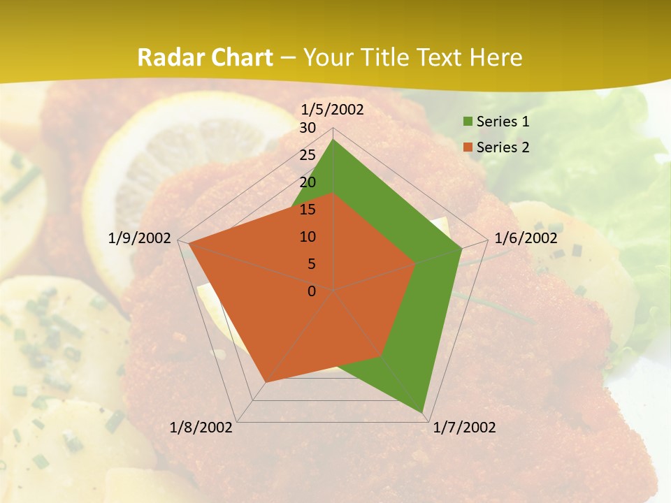 A Plate Of Food With Lemons And Lettuce On It PowerPoint Template