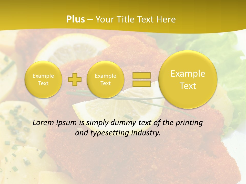 A Plate Of Food With Lemons And Lettuce On It PowerPoint Template