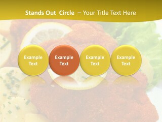 A Plate Of Food With Lemons And Lettuce On It PowerPoint Template