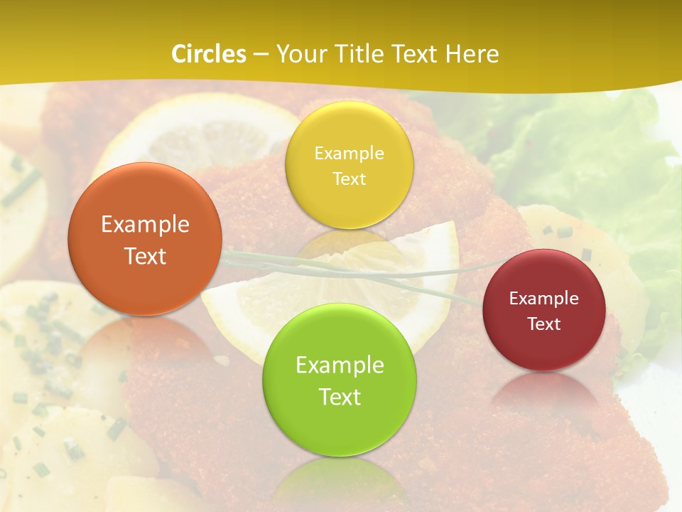 A Plate Of Food With Lemons And Lettuce On It PowerPoint Template