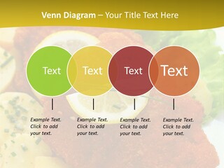 A Plate Of Food With Lemons And Lettuce On It PowerPoint Template