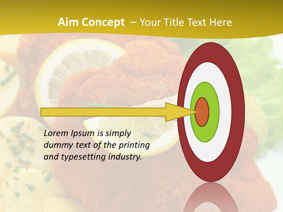 A Plate Of Food With Lemons And Lettuce On It PowerPoint Template