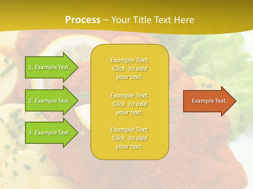 A Plate Of Food With Lemons And Lettuce On It PowerPoint Template