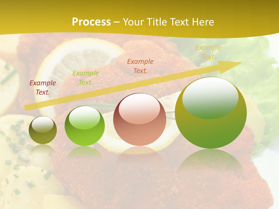 A Plate Of Food With Lemons And Lettuce On It PowerPoint Template