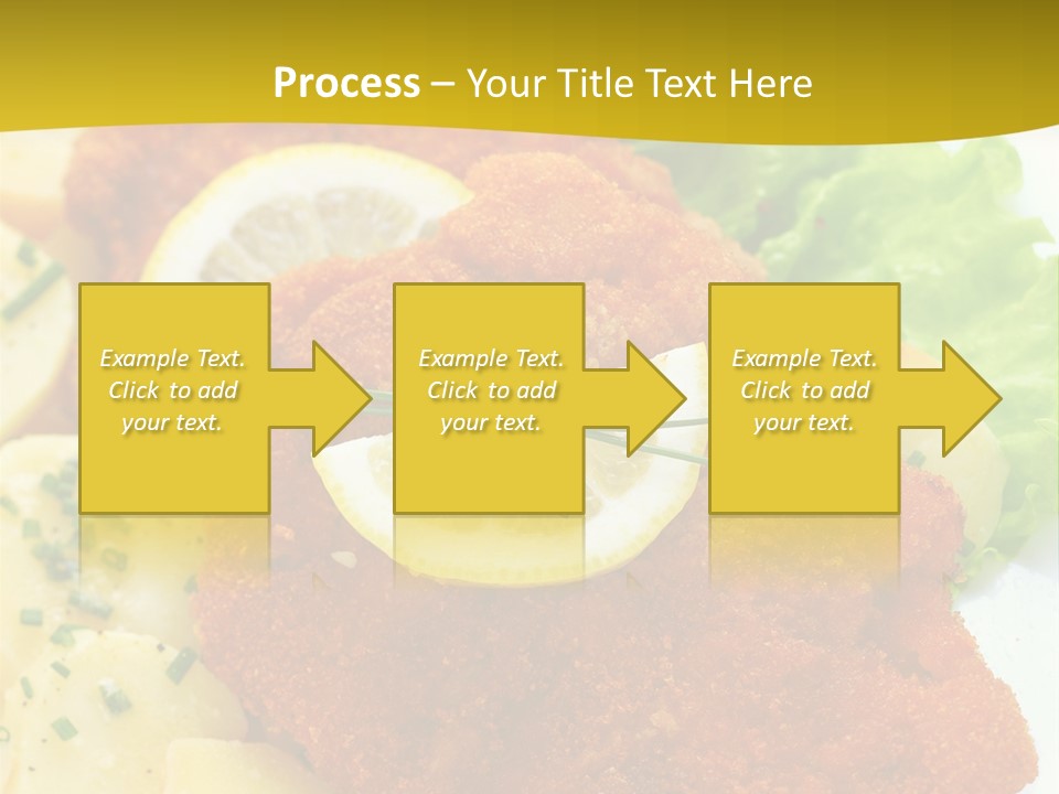 A Plate Of Food With Lemons And Lettuce On It PowerPoint Template