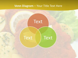 A Plate Of Food With Lemons And Lettuce On It PowerPoint Template