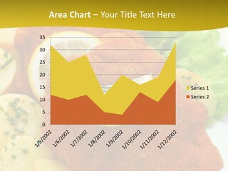 A Plate Of Food With Lemons And Lettuce On It PowerPoint Template