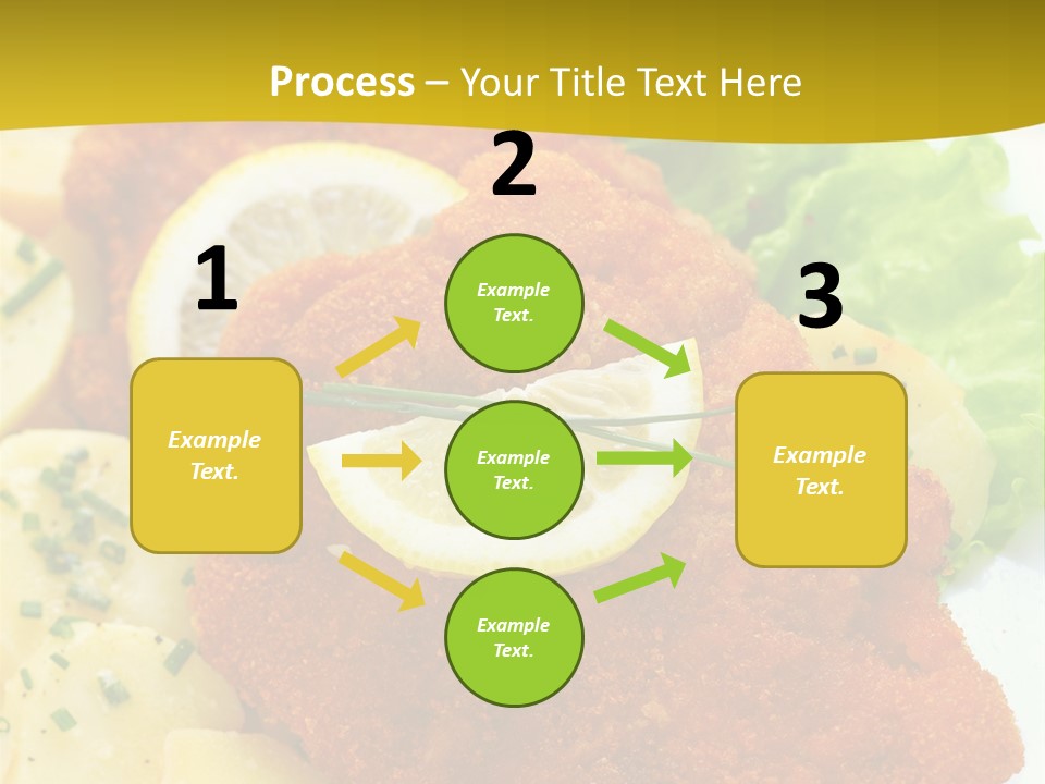 A Plate Of Food With Lemons And Lettuce On It PowerPoint Template