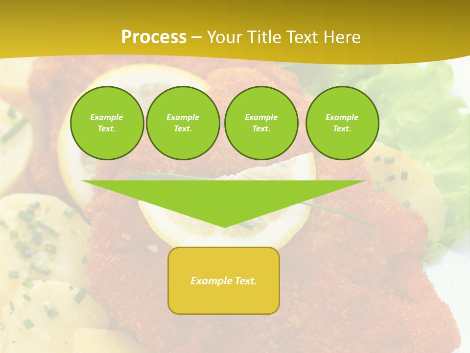 A Plate Of Food With Lemons And Lettuce On It PowerPoint Template