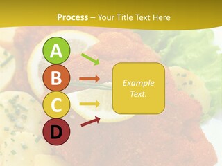 A Plate Of Food With Lemons And Lettuce On It PowerPoint Template